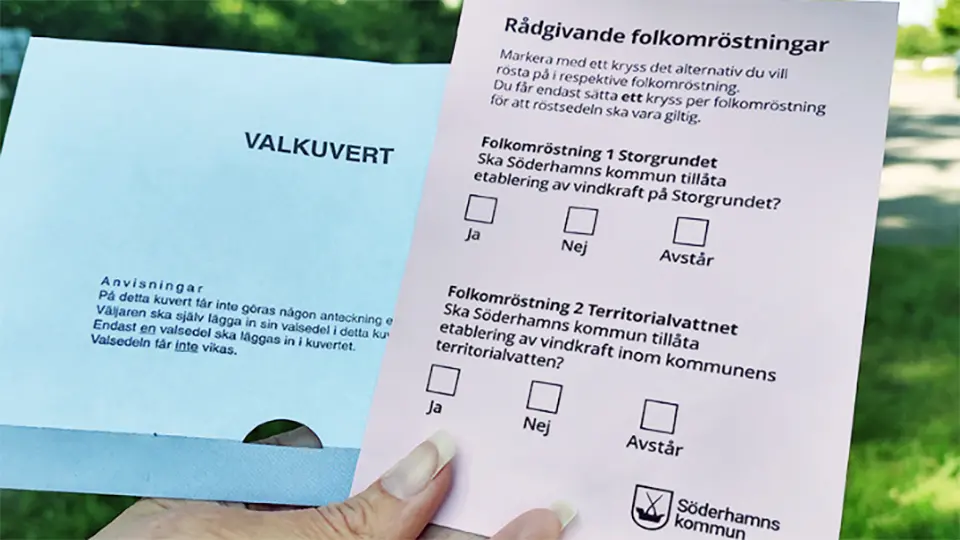 Röstsedel och kuvert