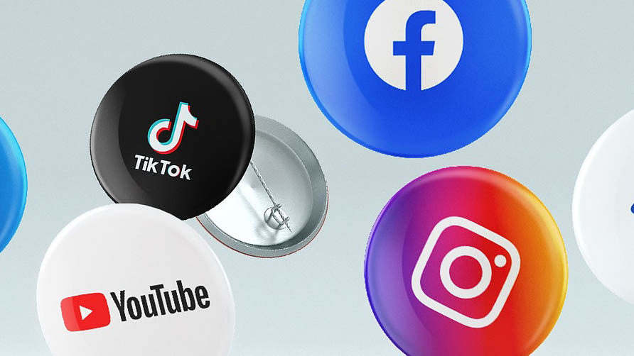Logotyper från olika sociala medier