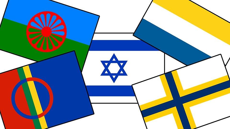 Minoritetsspråk flaggor