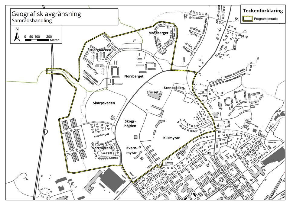 Karta planprogram Norra staden Söderhamn