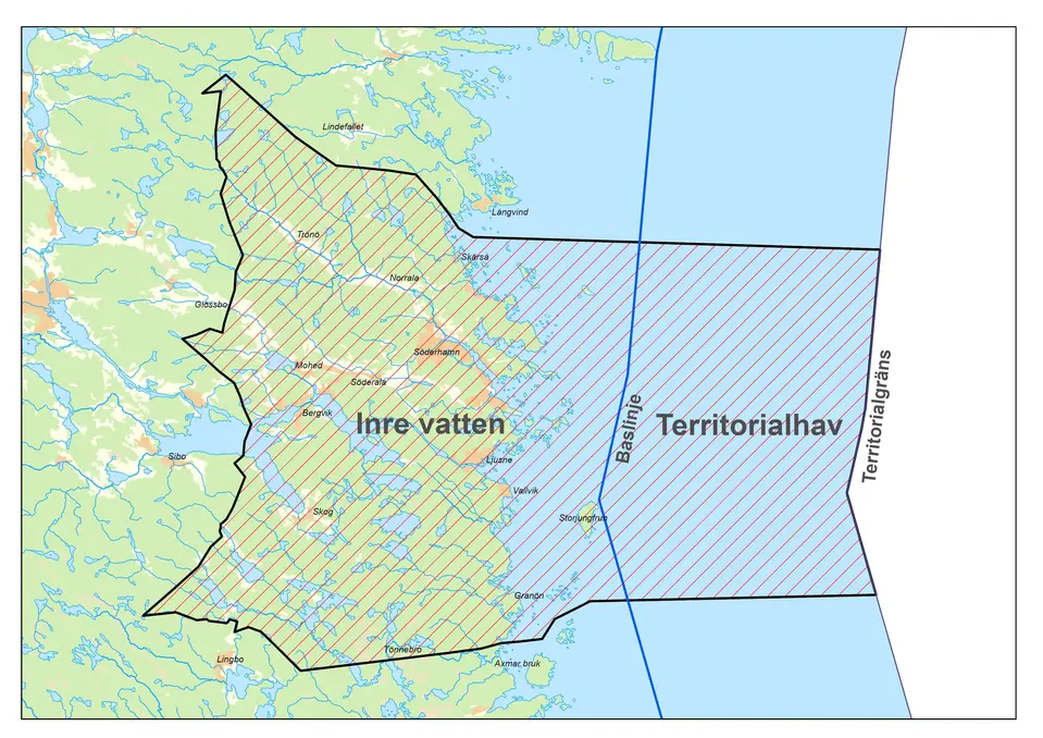 Kartbild över hela Söderhamns kommun terrirorium.